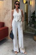 Halter Yaka Yelekli Modal Takım 10144 resmi